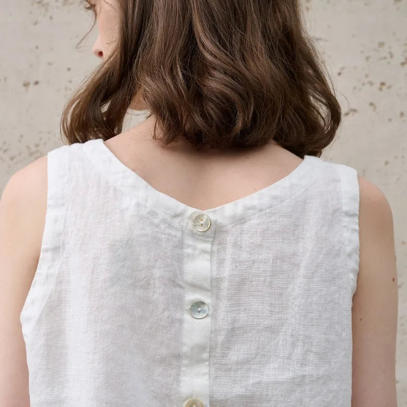 Duttini | Asymmetric Linen Crop Top