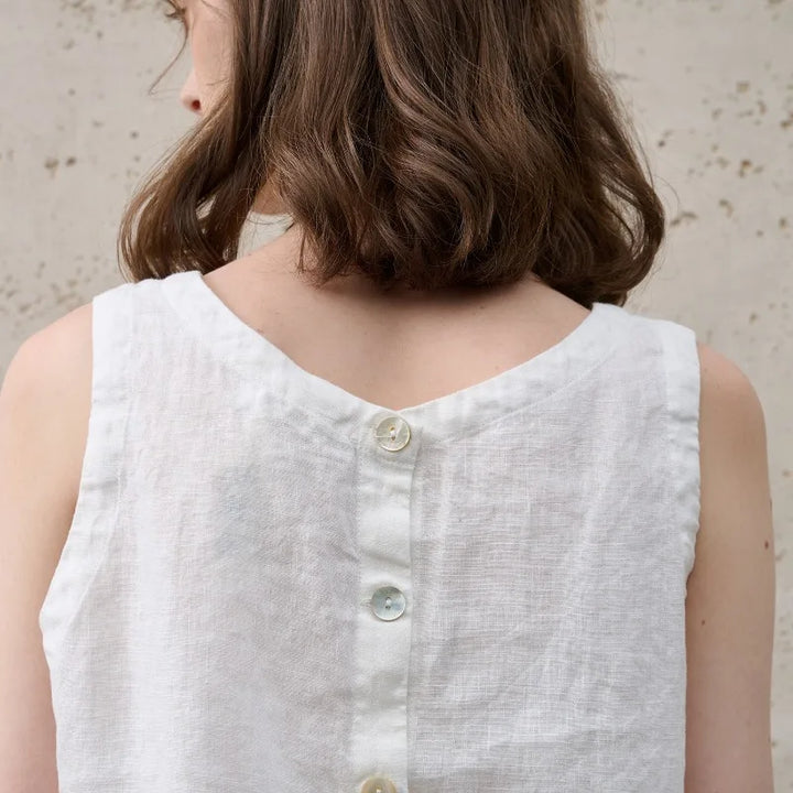 Duttini | Asymmetric Linen Crop Top