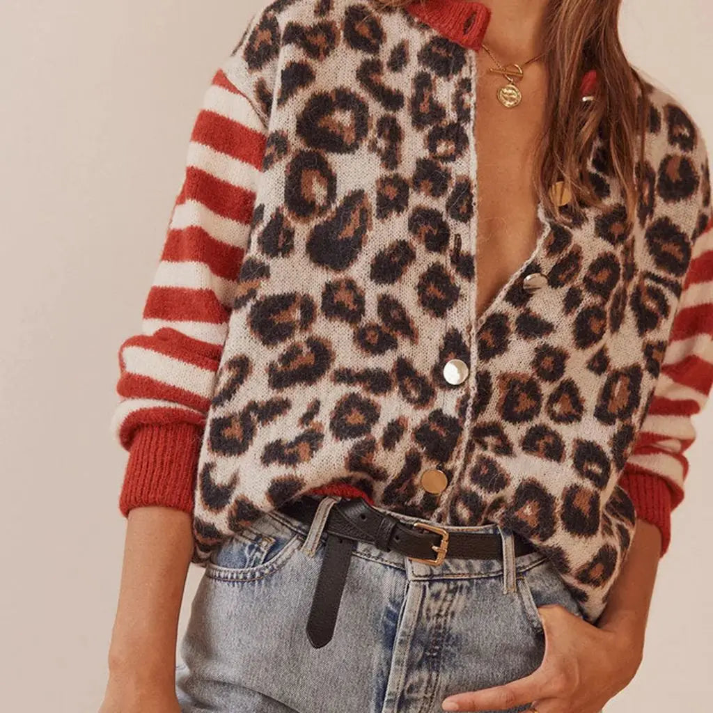 Duttini | Leopard Striped Top for Women