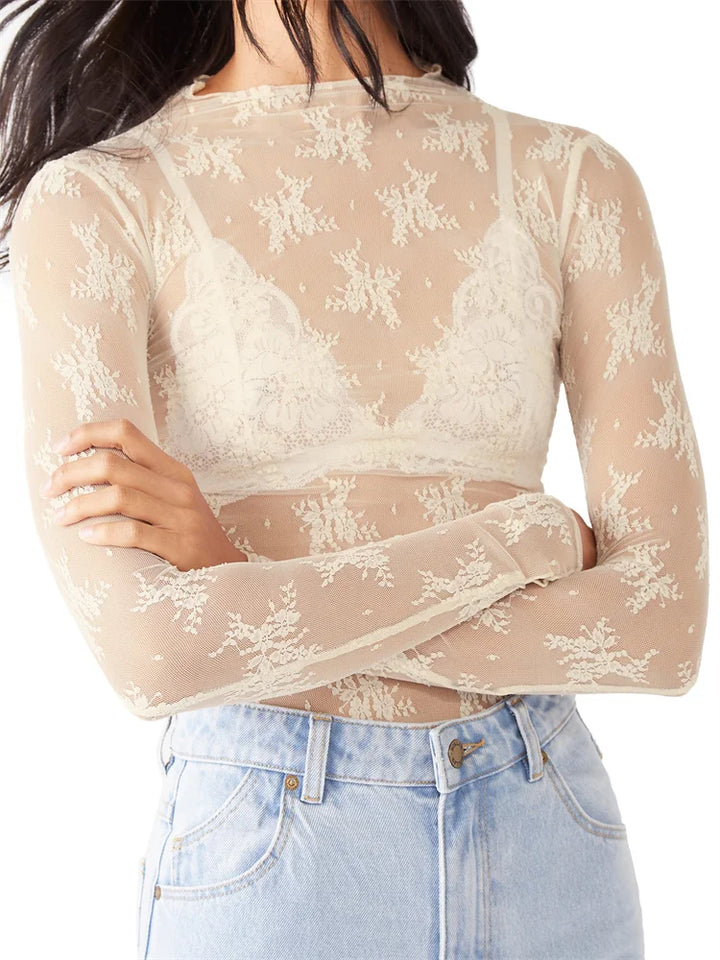 Duttini | Lace Transparent Top for Women