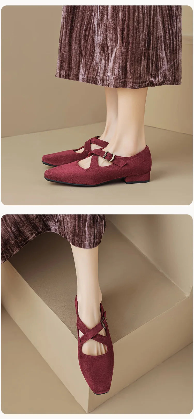 Duttini | Buckled Suede Mule