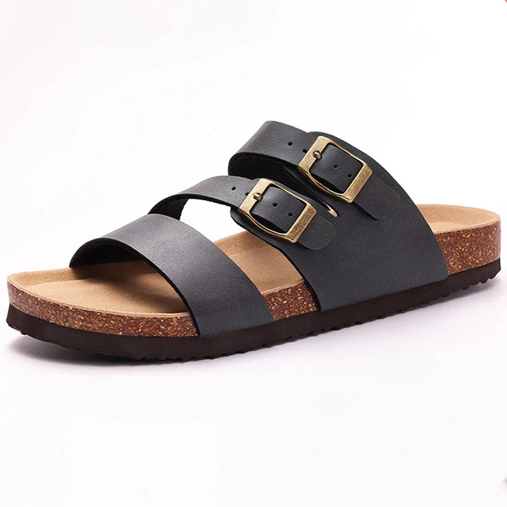 Duttini | Nappa Leather Orthopedic Double Buckle Slide