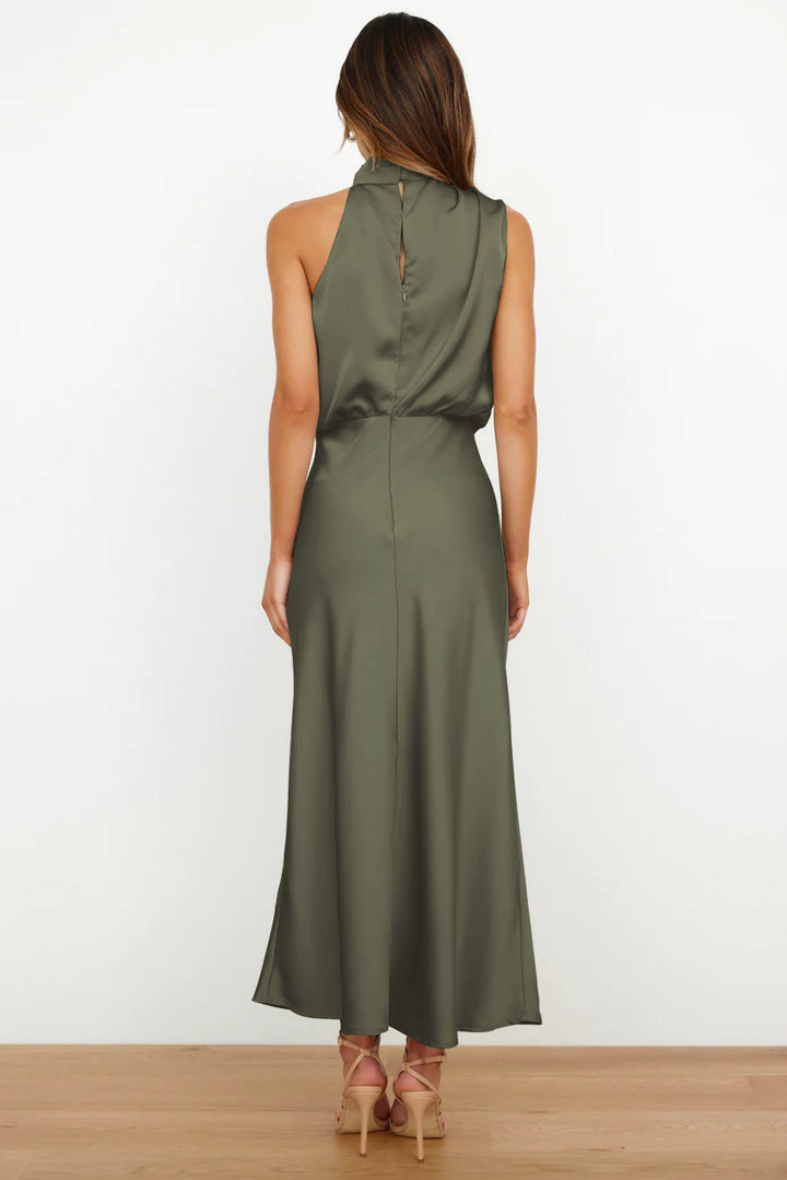 Duttini | Elegant Halter Evening Dress with Graceful Drape