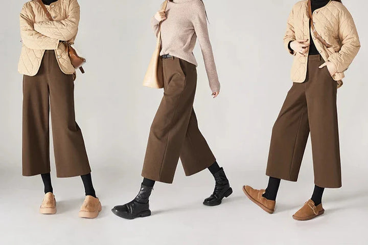 Duttini | Woolen Wide Leg Pants