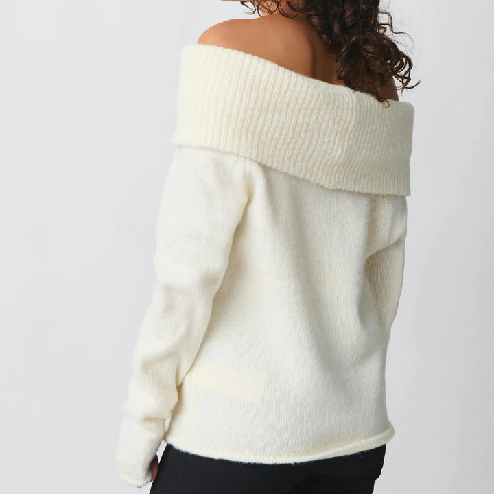 Duttini | Knit Top for Women in Soft Fabric, Relaxed Fit, Ivory