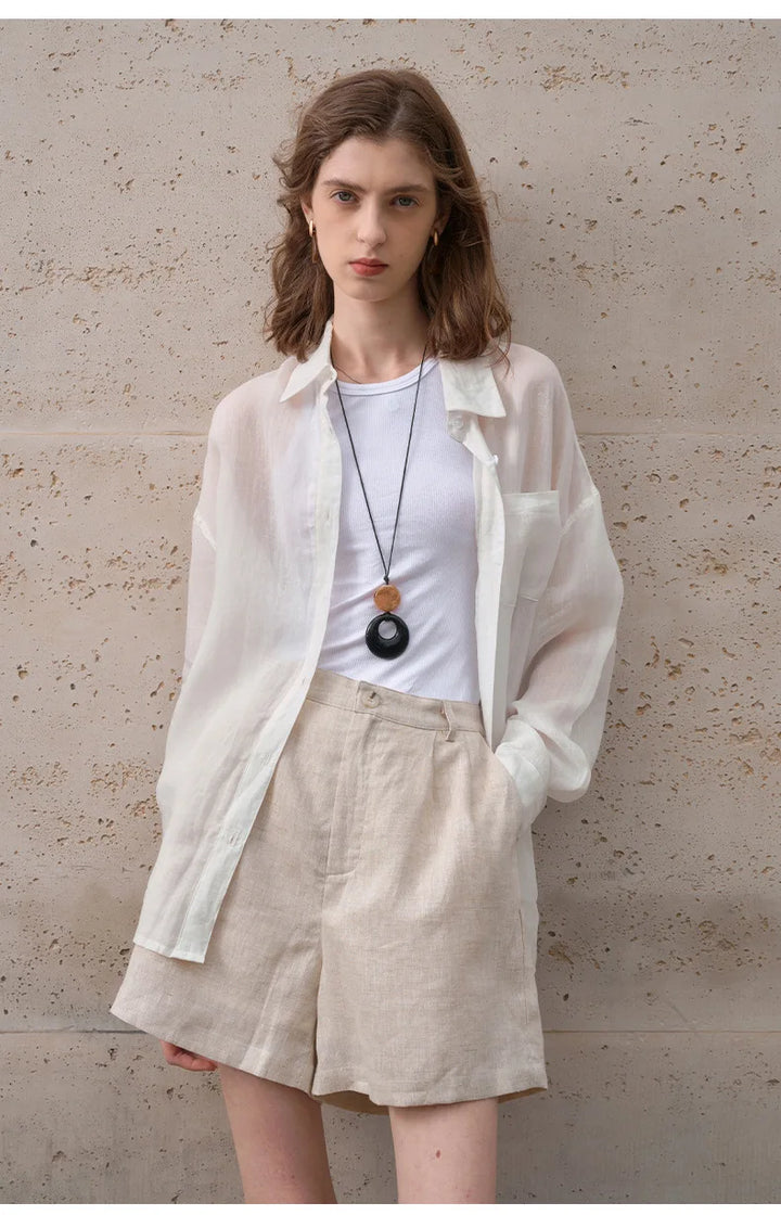Duttini | Sheer Ramie Oversized Shirt