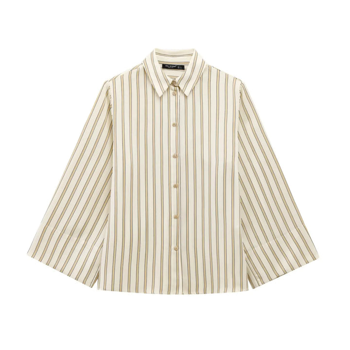Duttini | Striped Button-Up Blouse for Women in Cotton Blend