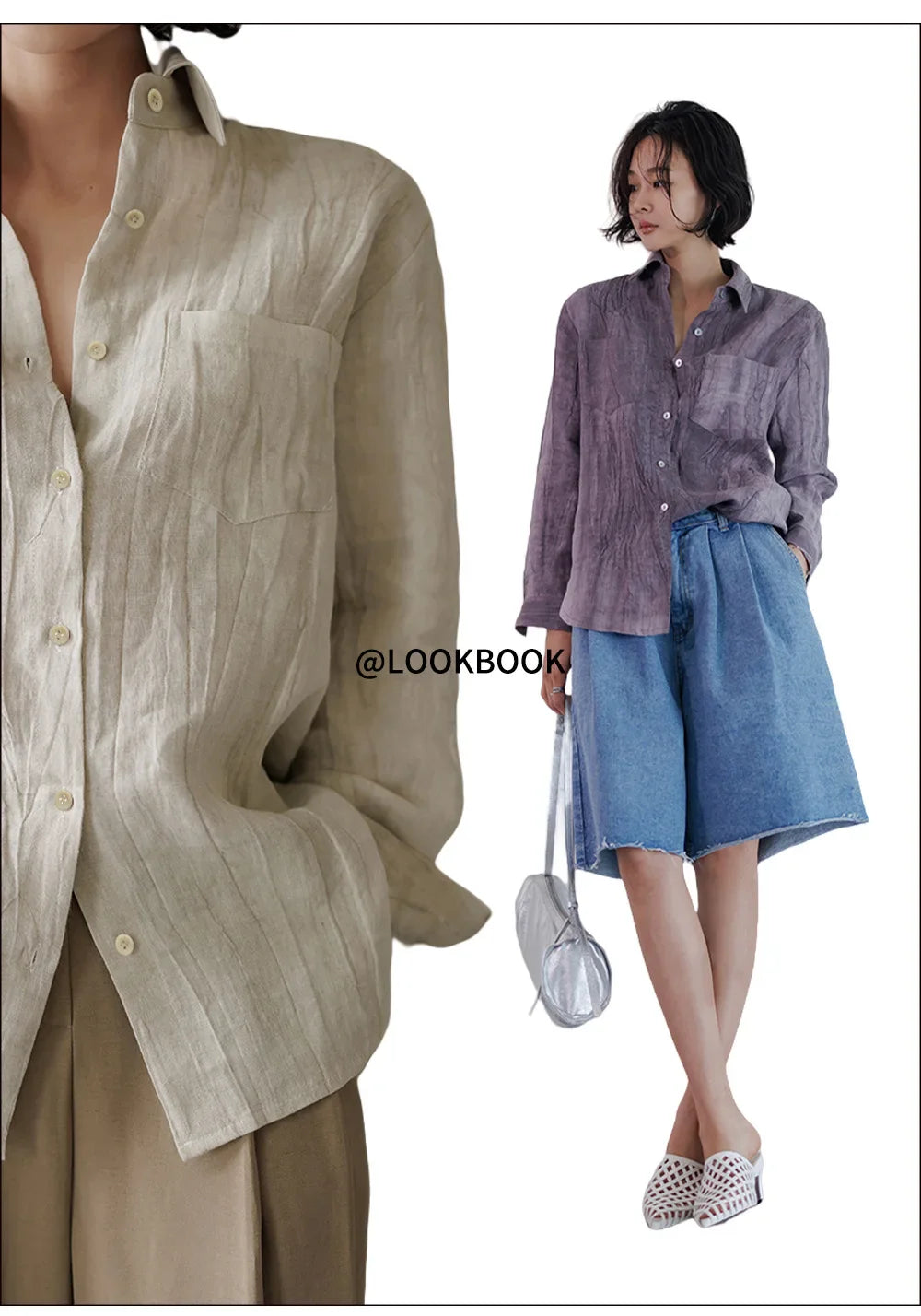 Duttini | Pleated Linen Button Shirt