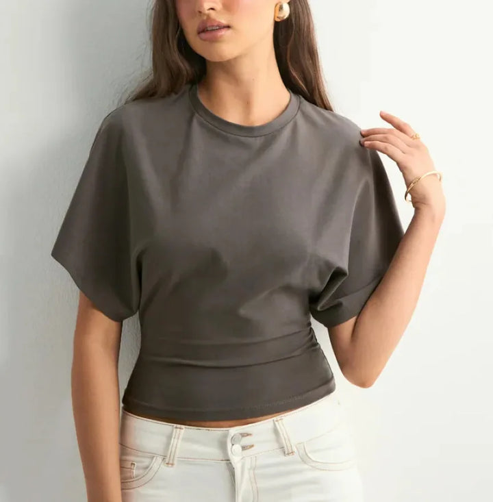 Duttini | Drape Cotton Tee for Women in White