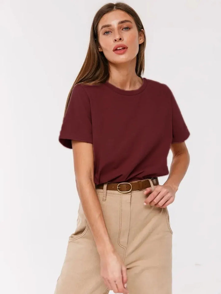 Duttini | Cotton Tee for Women in White, Casual Fit