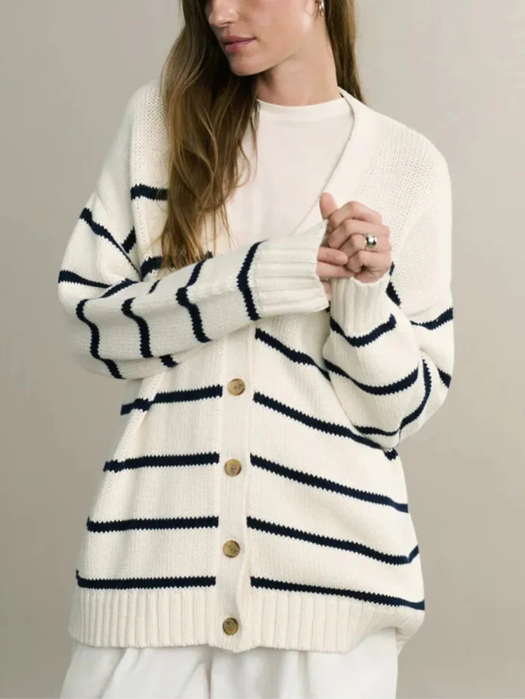 Duttini | Organic Striped Cardigan