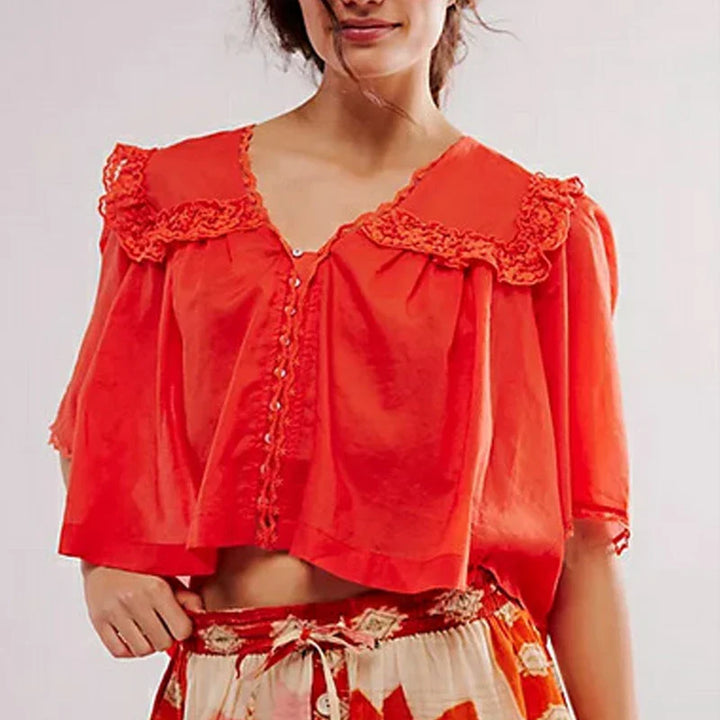 Duttini | Ruffle Blouse for Women in Lightweight Fabric