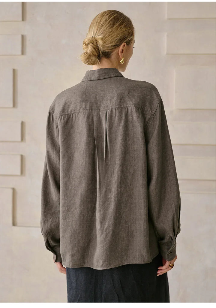 Duttini | Linen Shirt for Men in Classic Fit, White