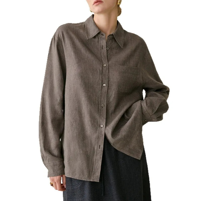 Duttini | Linen Shirt for Men in Classic Fit, White