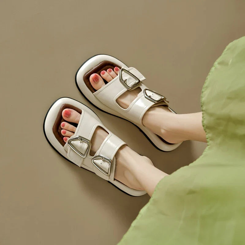 Duttini | Twin-Buckle Slide Sandals