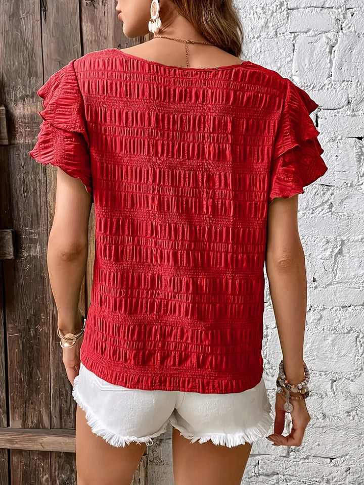 Duttini | Feminine Light & Breezy Blouse With Fun Ruffles