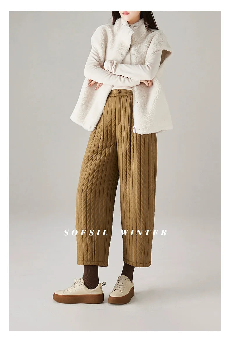 Duttini | Cotton Wide-Leg Pants for Women in Beige