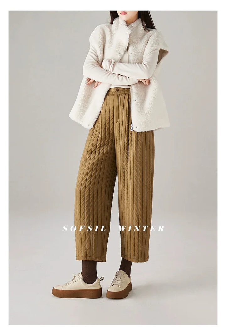 Duttini | Cotton Wide-Leg Pants for Women in Beige