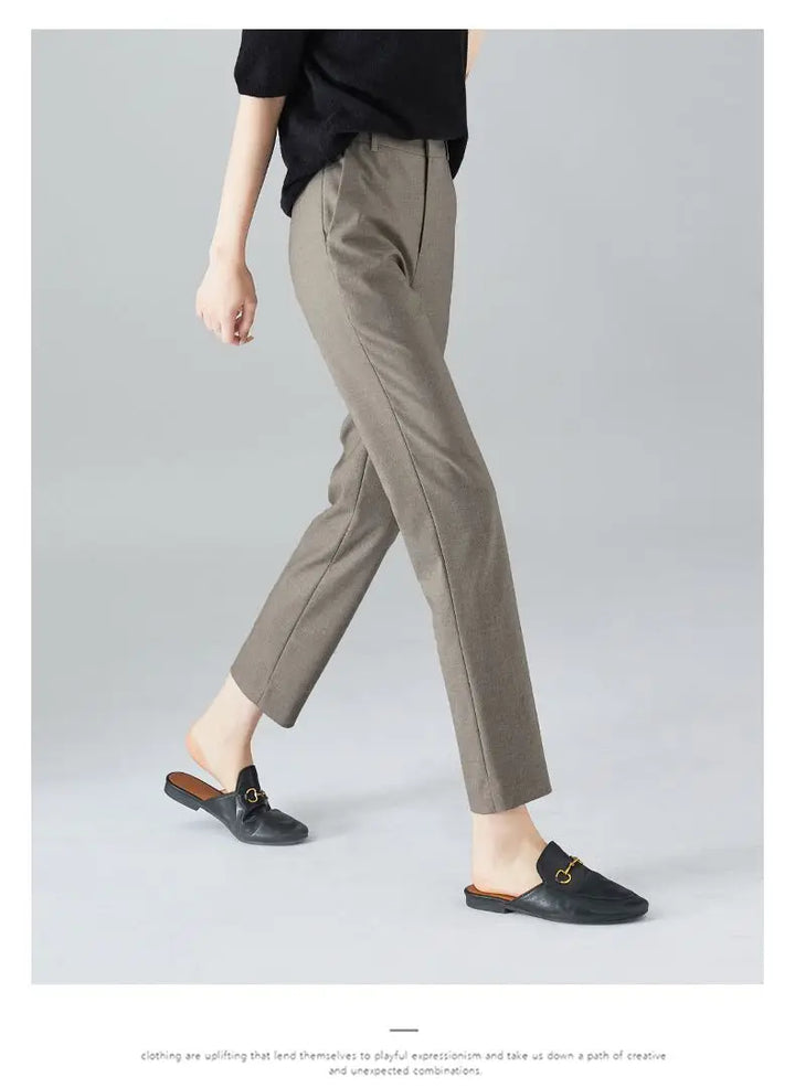 Duttini | High-Waist Trousers for Women in Black