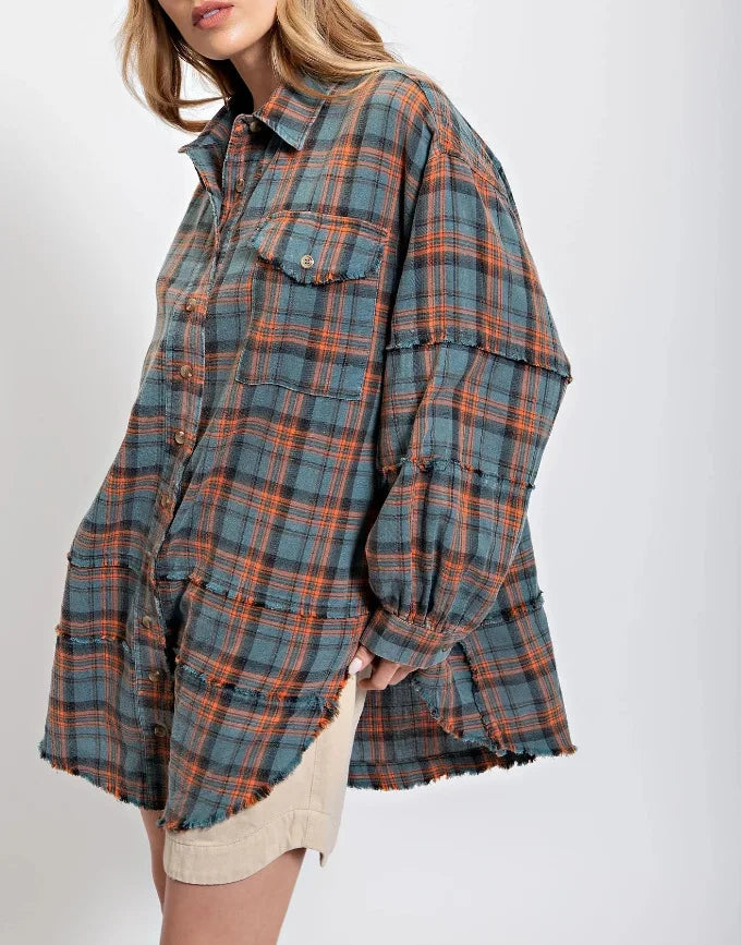 Duttini | Plaid Flannel Shirt for Men in Green