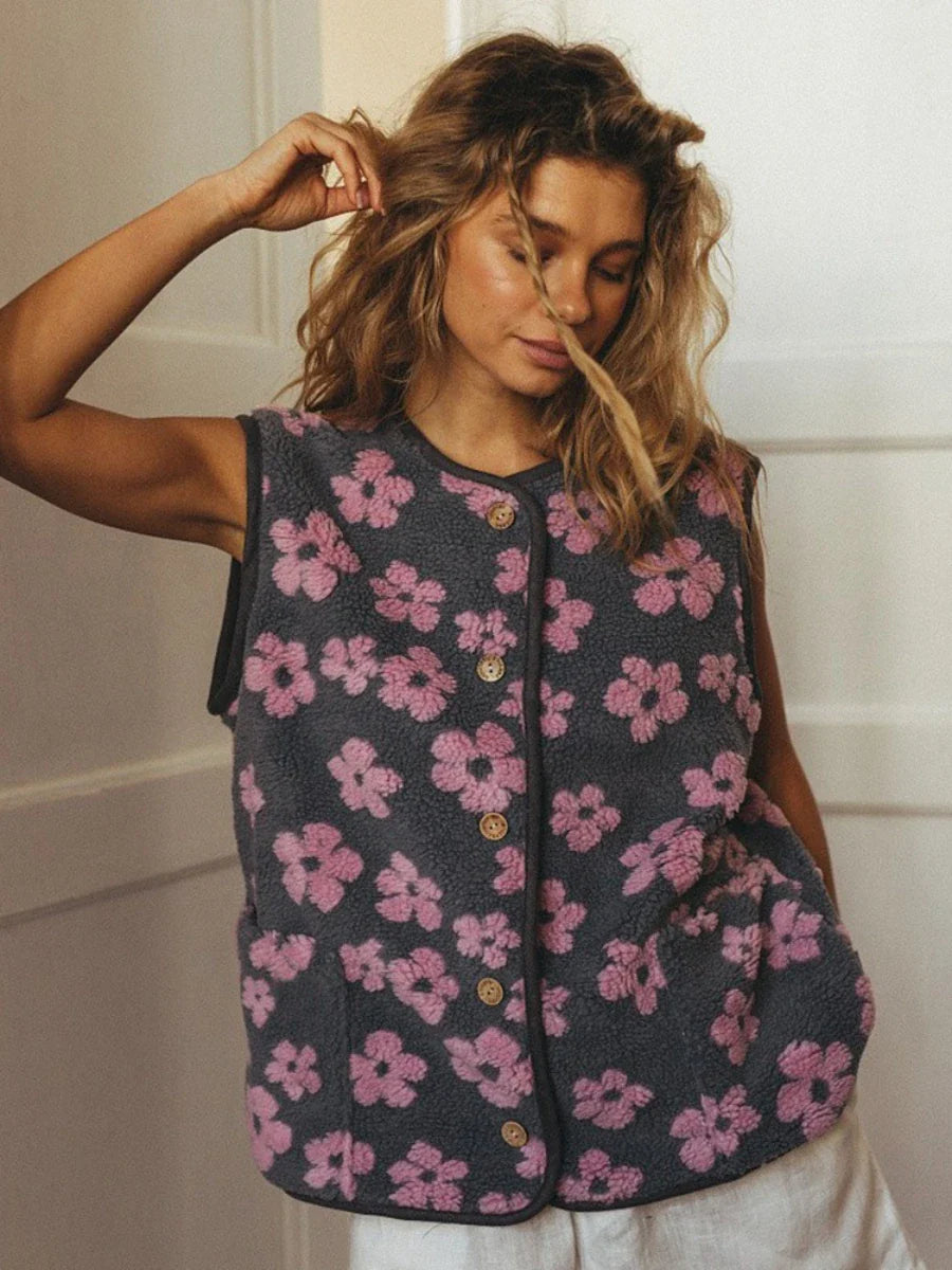 Duttini | Floral Fleece Vest for Women