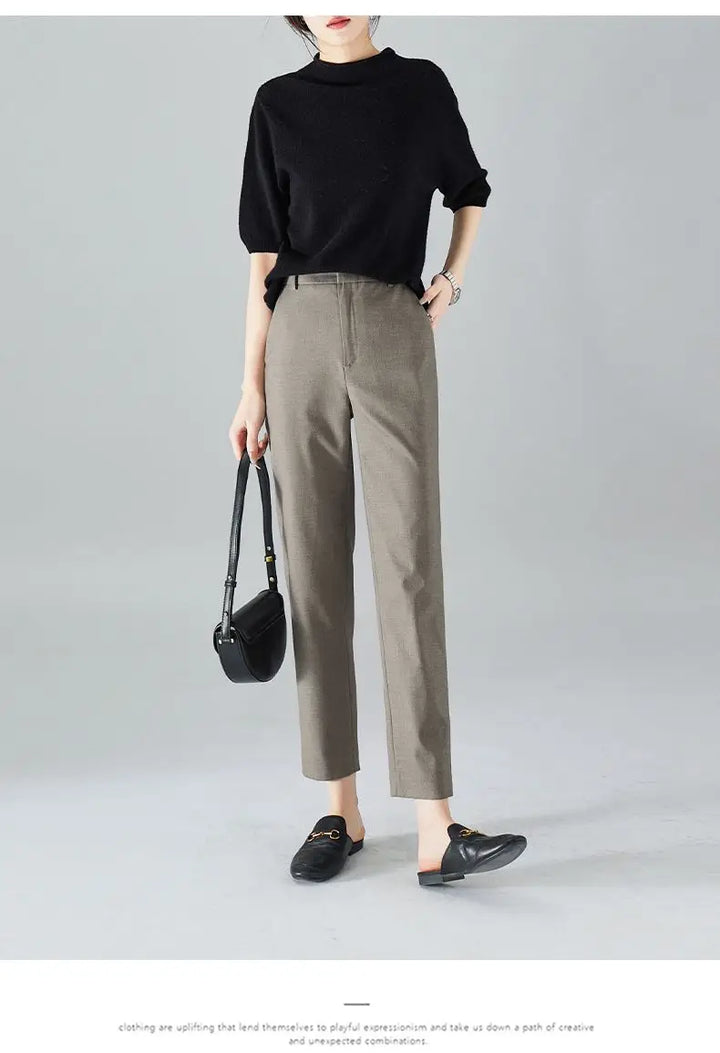 Duttini | High-Waist Trousers for Women in Black