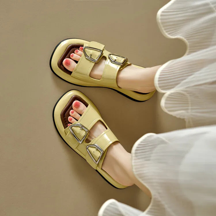 Duttini | Twin-Buckle Slide Sandals