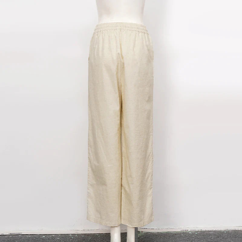 Duttini | Linen Lounge Pant for Women in Drawstring Fit