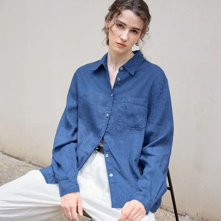 Duttini | Linen Everyday Shirt for Men in Indigo
