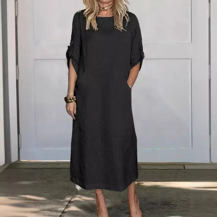 Duttini | Luxe A-Line Loose Fit Draped Dress Evening with Graceful Drape