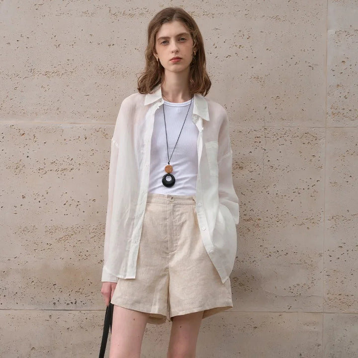 Duttini | Sheer Ramie Oversized Shirt