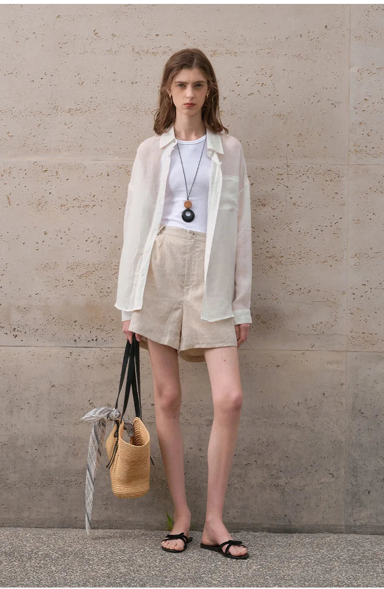 Duttini | Sheer Ramie Oversized Shirt