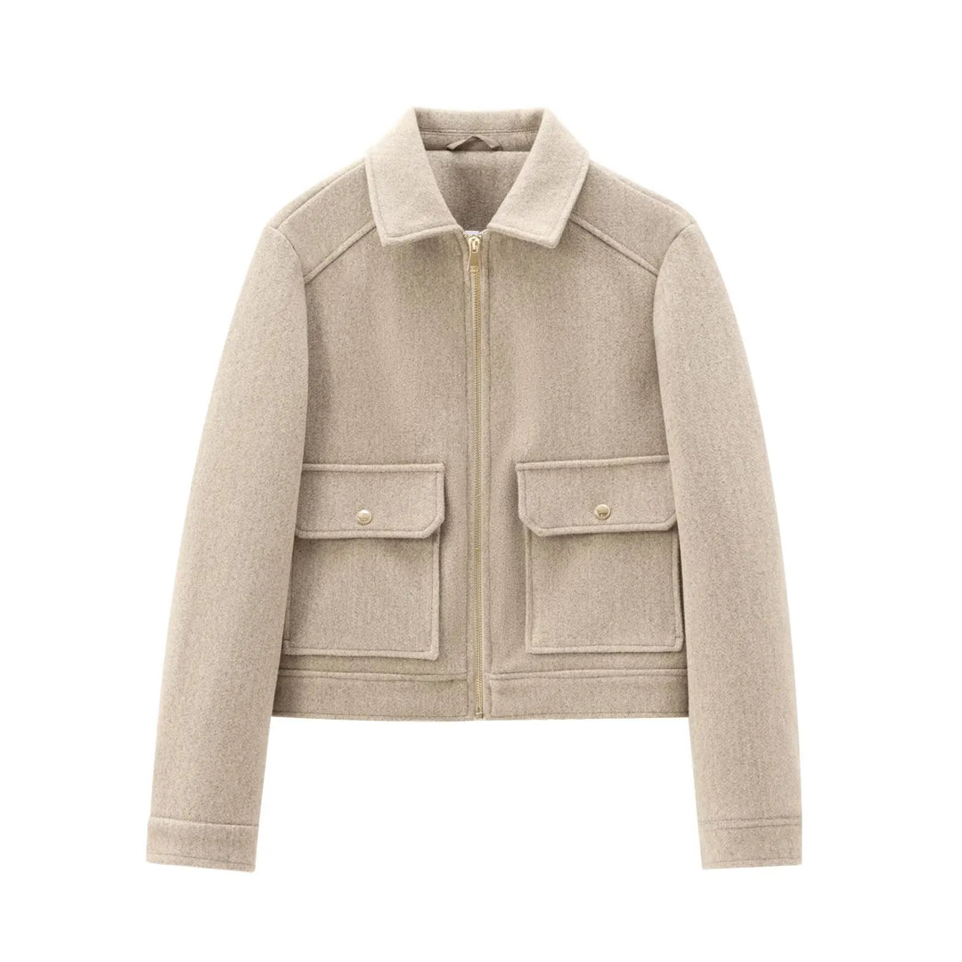 Duttini | Women’s Wool Bomber Jacket with Zipper