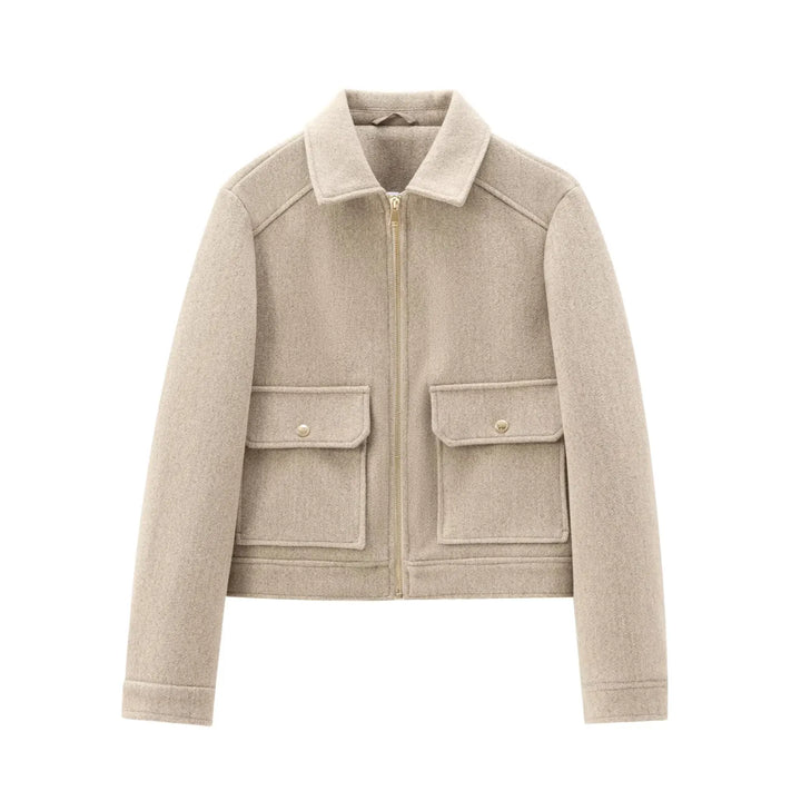 Duttini | Women’s Wool Bomber Jacket with Zipper