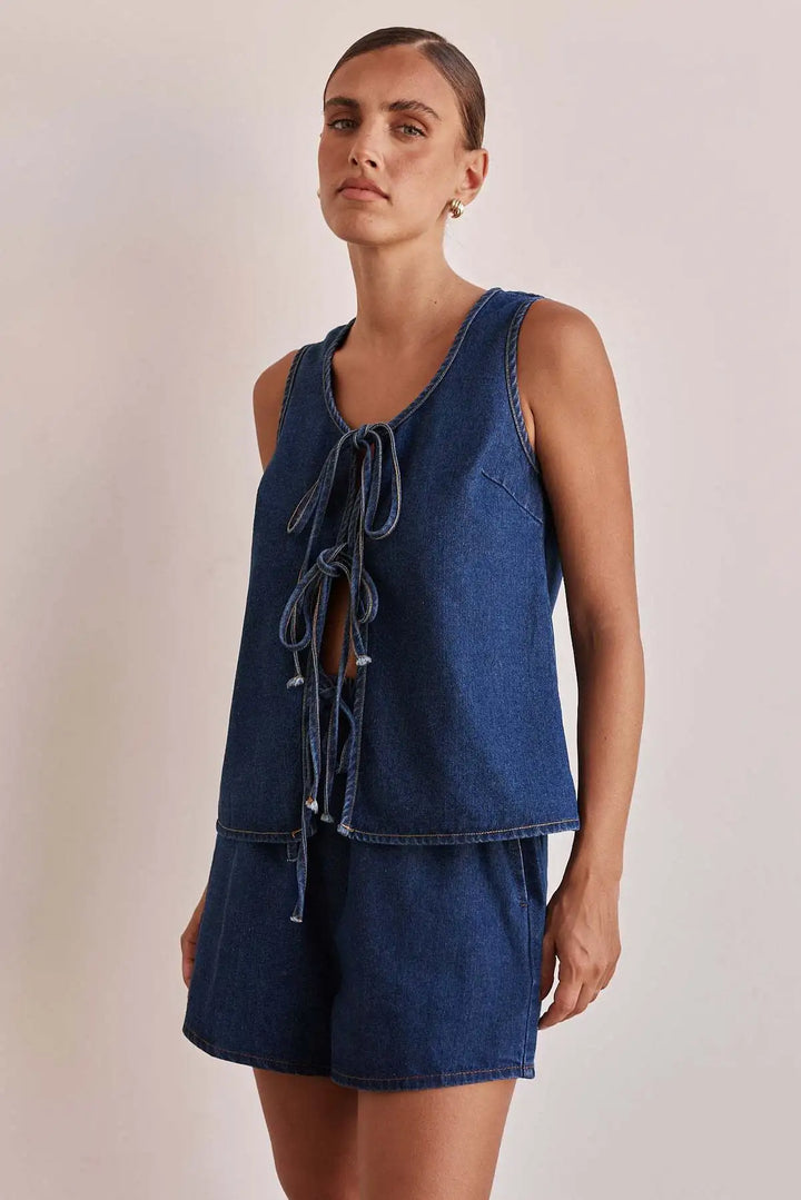 Duttini | Denim Tie Set