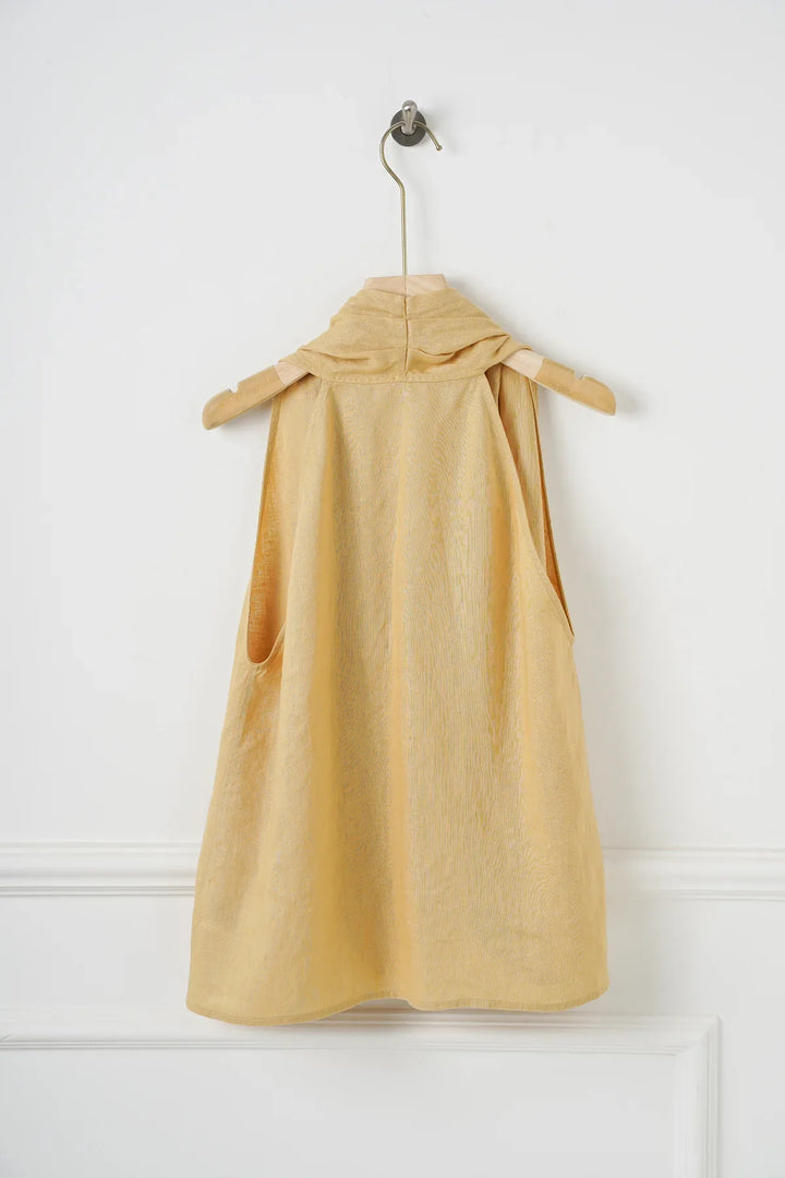 Duttini | Drape Linen Vest for Women in Natural