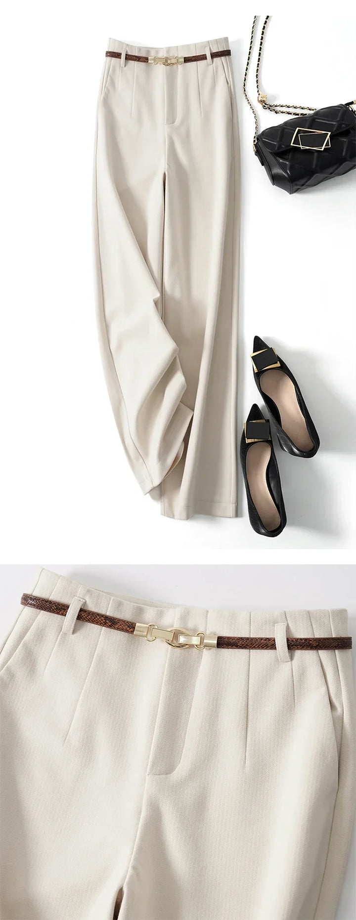 Duttini | Wide Leg Wool Trousers