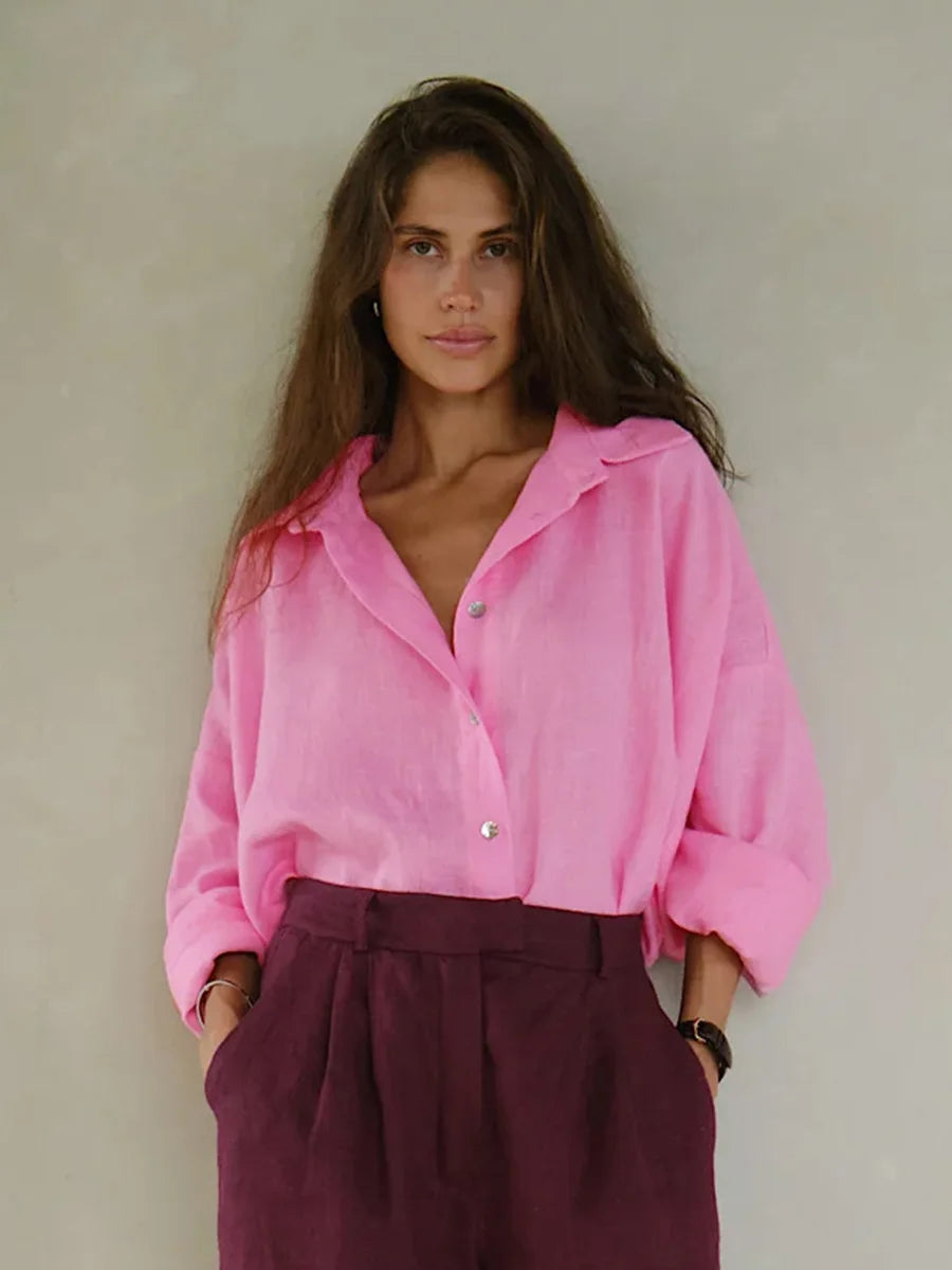 Duttini | Cotton Relaxed Shirt for Women in Capri Color