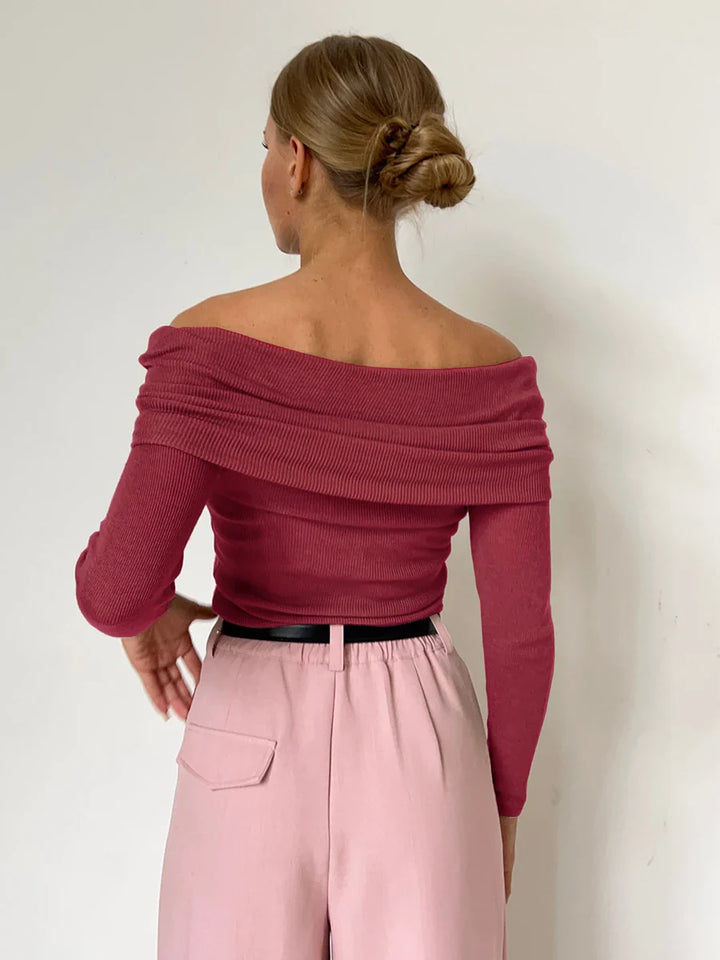 Duttini | Off-Shoulder Knit Top for Women in Black