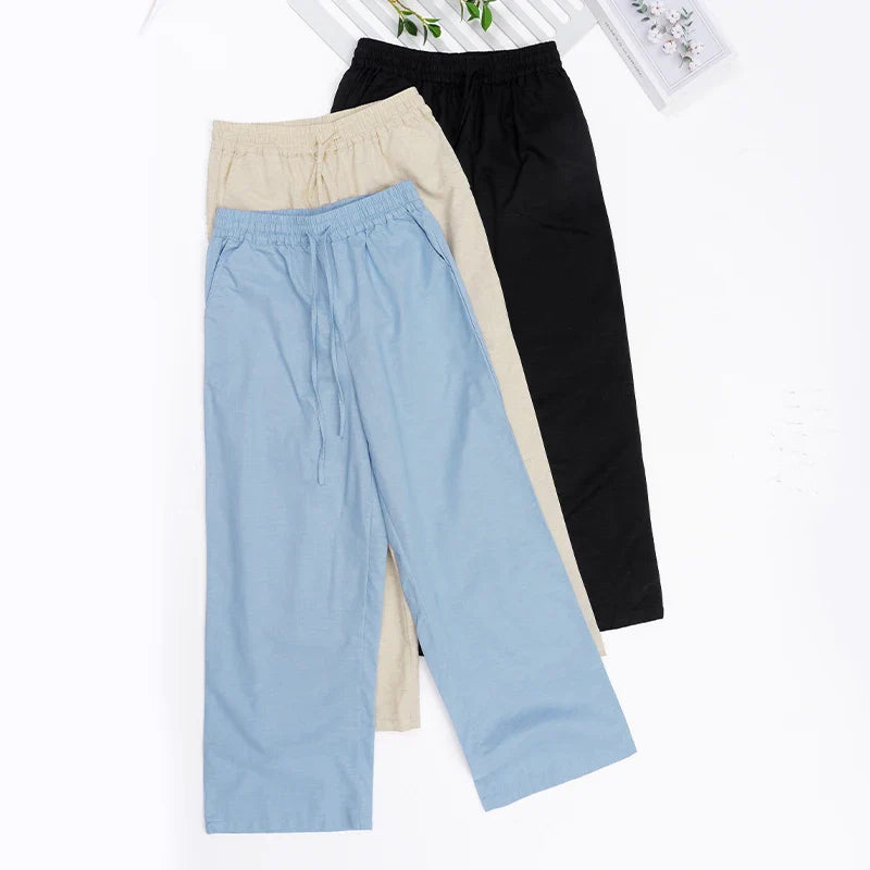 Duttini | Linen Lounge Pant for Women in Drawstring Fit