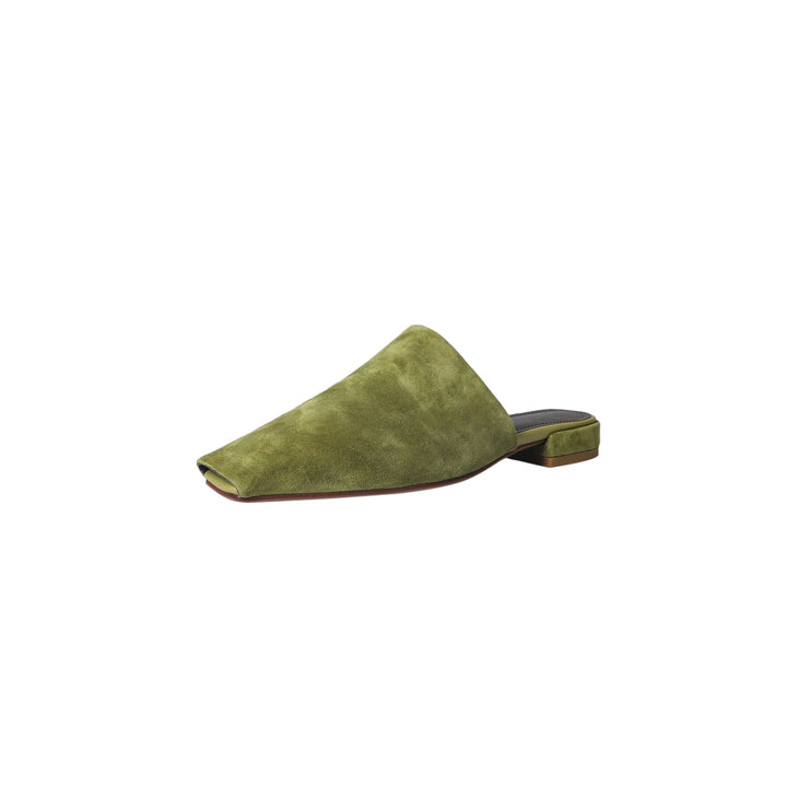 Duttini | Leather Croc-Embossed Low Heel Mules
