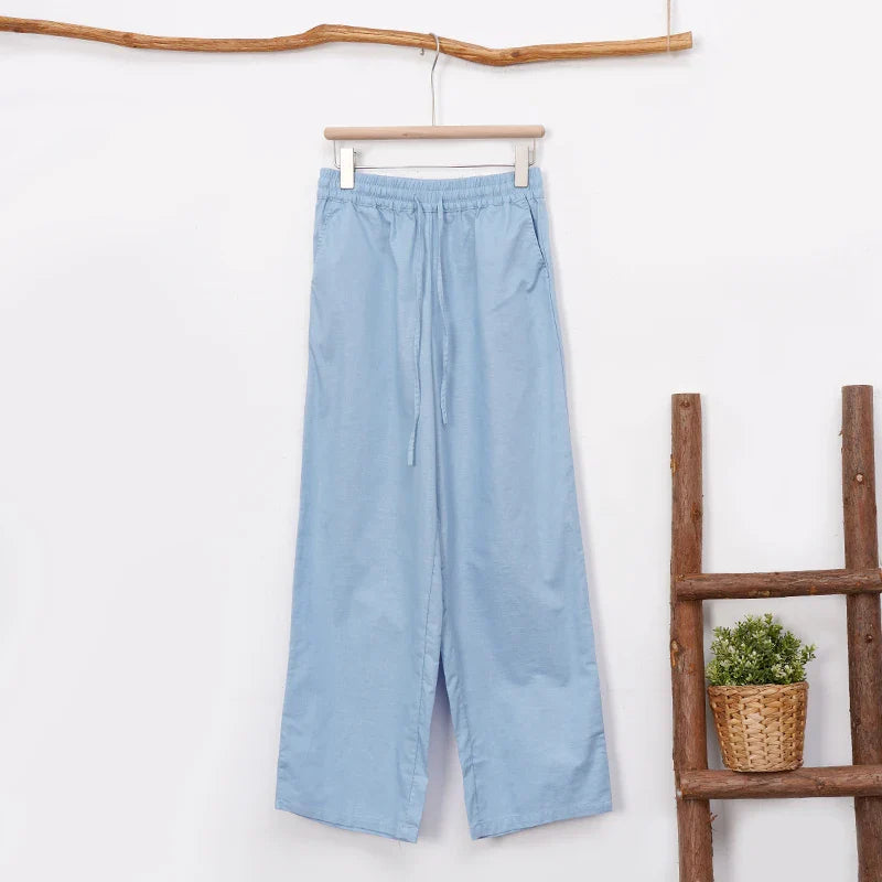 Duttini | Linen Lounge Pant for Women in Drawstring Fit