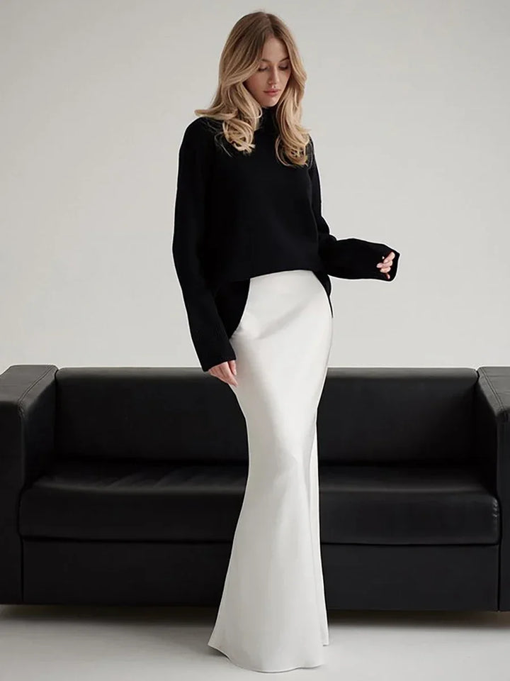 Duttini | Satin Fishtail Maxi Skirt for Women