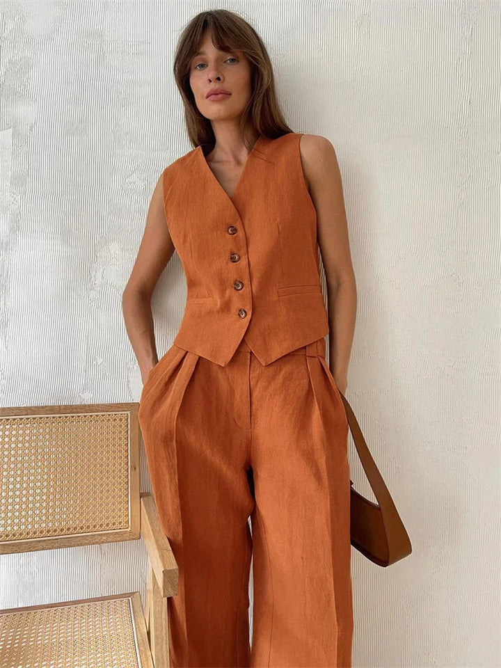 Duttini | Linen Trouser Set
