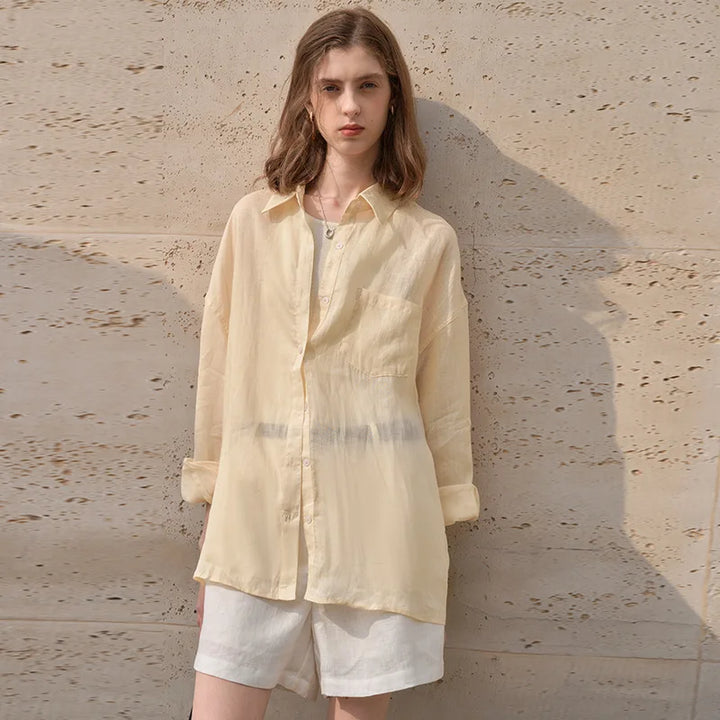 Duttini | Sheer Ramie Oversized Shirt