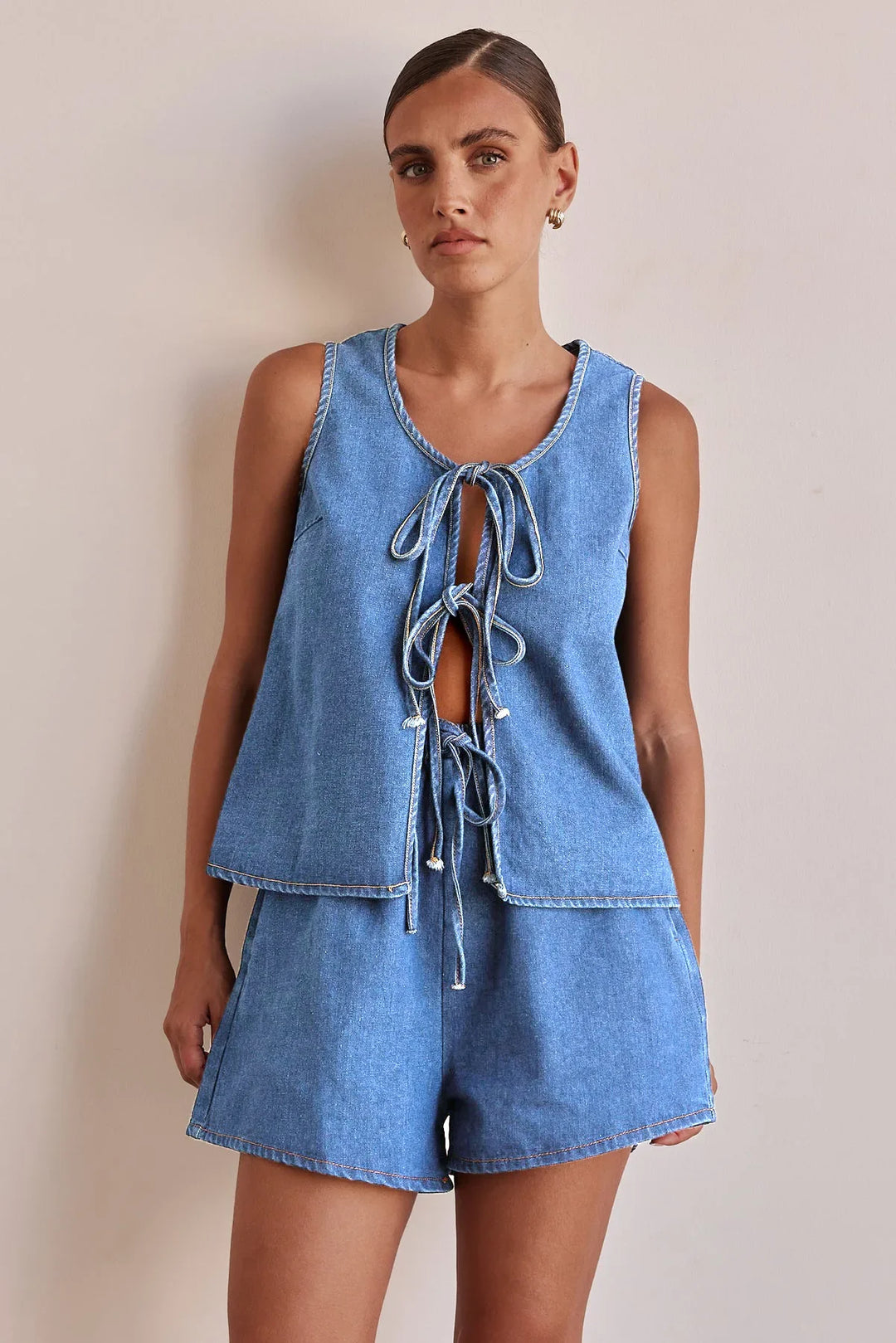 Duttini | Denim Tie Set