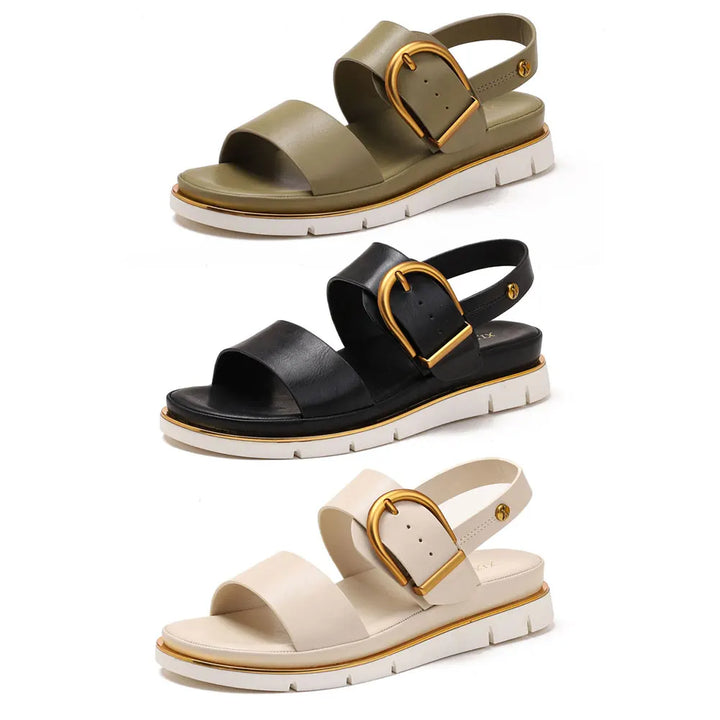 Duttini | Gold-Buckle Strap Sandals