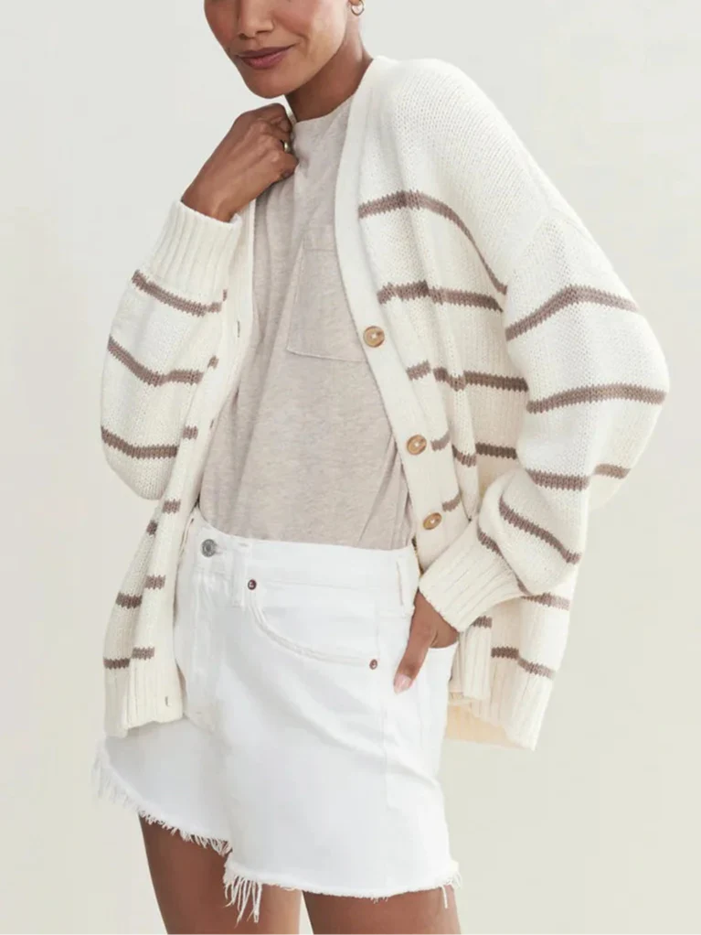 Duttini | Organic Striped Cardigan