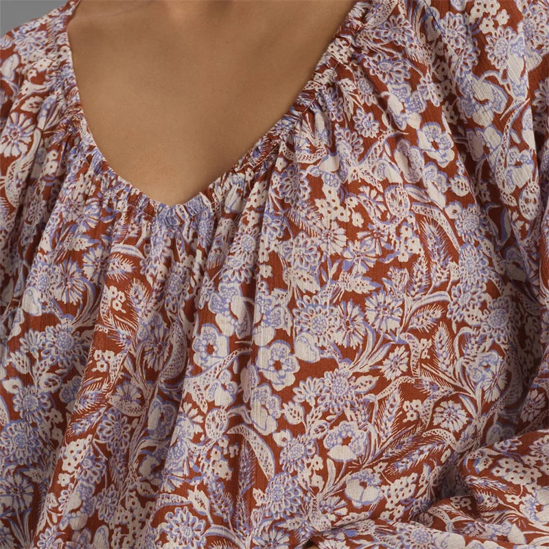 Duttini | Floral Blouse for Women in Lightweight Fabric