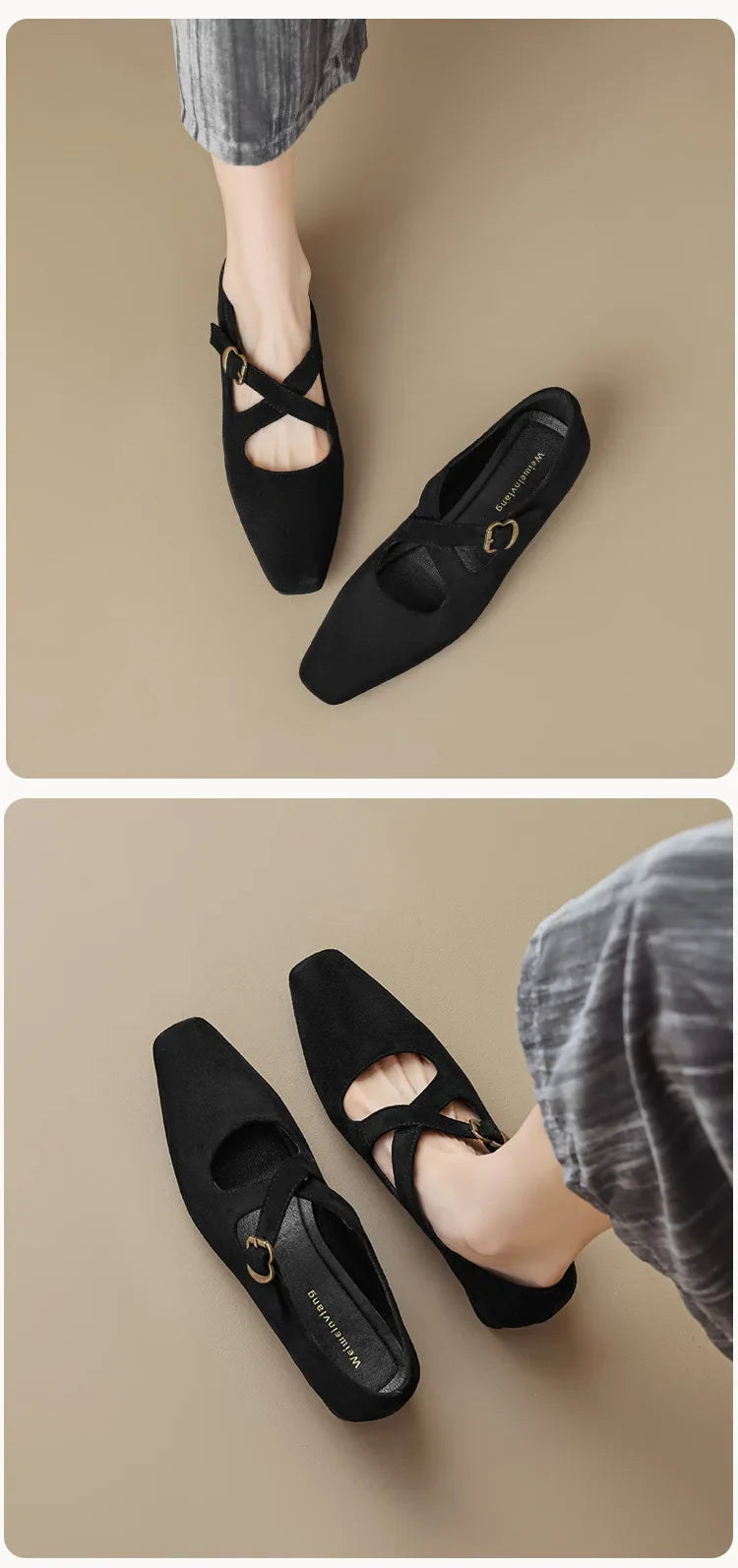 Duttini | Buckled Suede Mule